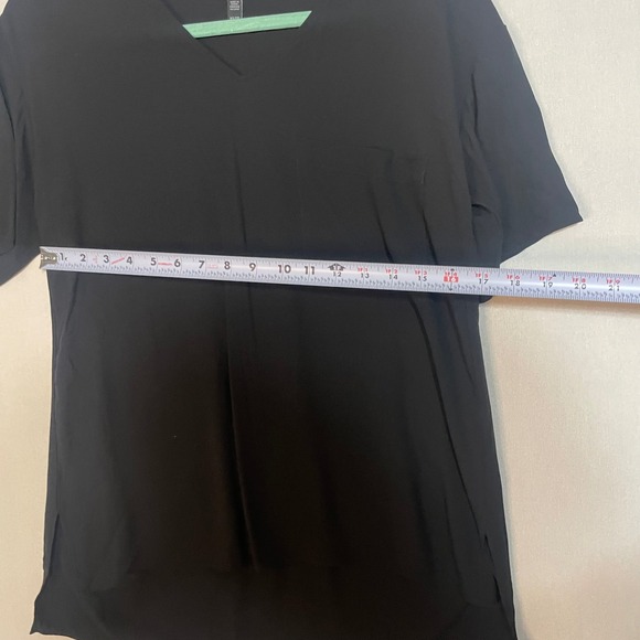 EILEEN FISHER Black Silk Blend V-Neck Long Sleeve Tunic Top - Size XS - Picture 7 of 8